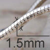 high polished big snake chain for man or women in sterling silver 0.8mm 1mm 1.5mm 1.8mm 2.0mm thick for optional