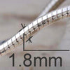 high polished big snake chain for man or women in sterling silver 0.8mm 1mm 1.5mm 1.8mm 2.0mm thick for optional