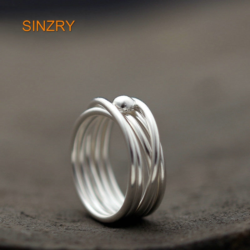 Nutural Handmade 100% Sterling Silver multi layer cross couple rings silver folk lover rings valentine gift