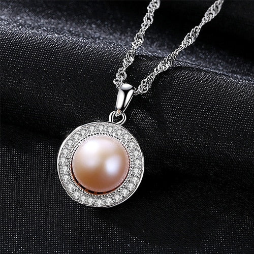 Original design natural fresh Pearl vintage flower pendant necklaces Silver trendy pearl chokers Necklace jewelry gift