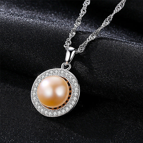Original design natural fresh Pearl vintage flower pendant necklaces Silver trendy pearl chokers Necklace jewelry gift