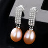 elegant 925 Sterling Silver fresh pearl vintage stud Earrings cubic zircon creative earring fine jewelry