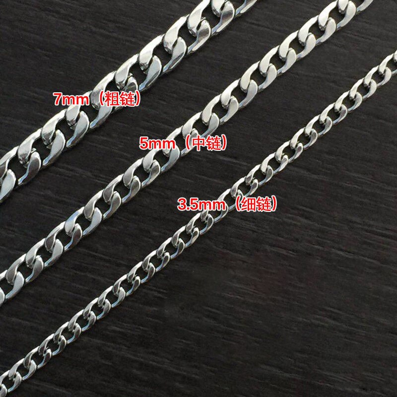 Size 3-7mm Men's Necklace Stainless Steel Cuban Link Chain Gold Black Silver Color Male Jewelry Gifts for Men