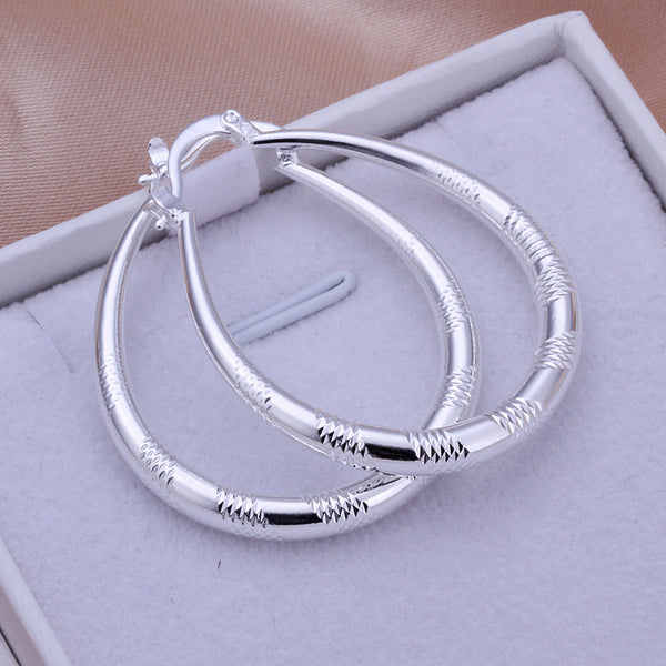 Size:3.9X3.2CM 1 Pairs Elegant 925 Jewelry Silver Plated Women Lady Wedding Earrings Hot Selling High Quality Fashion Brinco