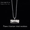 Skateboard Necklace Men's Jewelry Pendant Hip Hop Titanium Steel Hiphop European And American Street Flame Necklace