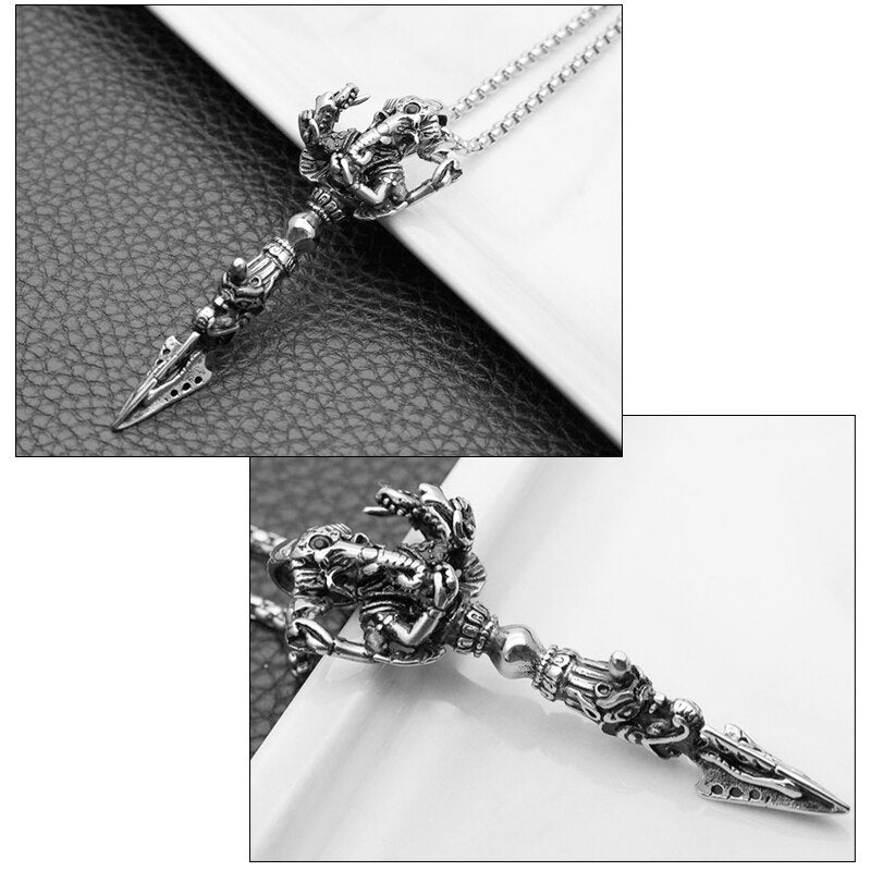 Skeleton Beads Necklace Knife Pendant Necklace Paracord Stainless Steel Outdoor DIY Decorations Self Defense Gear Safety EDC