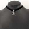 Skeleton Charms Choker Gothic Necklace Witch Pagan Black Faux Suede Cord Collar Jewelry