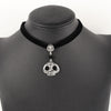 Skeleton Charms Choker Gothic Necklace Witch Pagan Black Faux Suede Cord Collar Jewelry