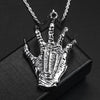 Skeleton Fiend Blue Evil Eye Necklace Dragon Eye Monster Claws Wizard Magic Satan Stainless Steel Chain Hand Man Pendant Jewelry