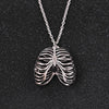 Skeleton Pendant Necklace Anatomy Anatomical Human Rib Chest Necklace Vintage Biology Jewelry Men