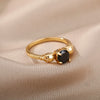 Skull Black Zircon Rings For Women Men Stainless Steel Gold Color Finger Ring Couple Wedding Boho Jewelry anillos mujer