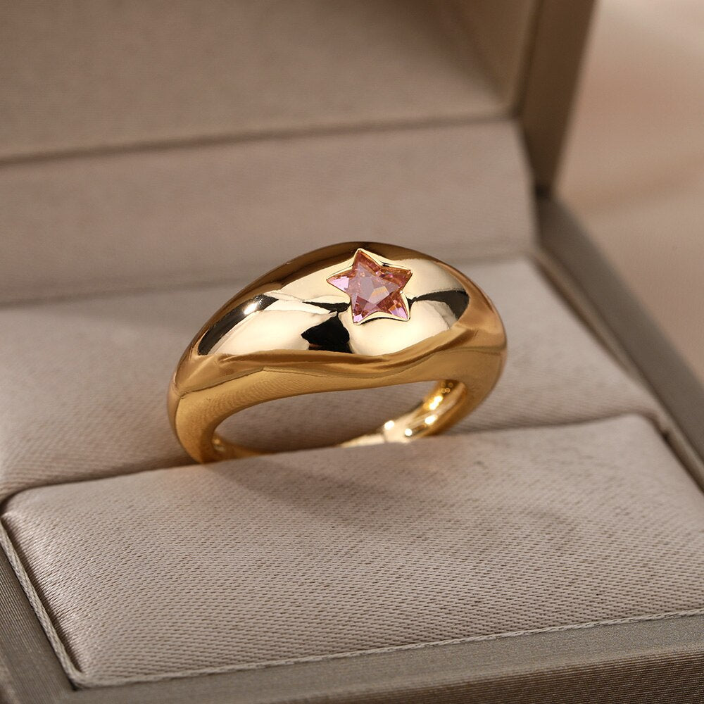 Skull Black Zircon Rings For Women Men Stainless Steel Gold Color Finger Ring Couple Wedding Boho Jewelry anillos mujer