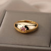 Skull Black Zircon Rings For Women Men Stainless Steel Gold Color Finger Ring Couple Wedding Boho Jewelry anillos mujer