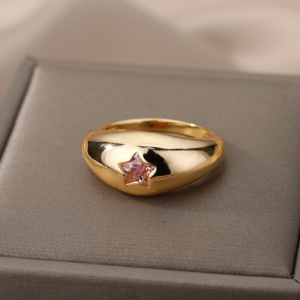 Skull Black Zircon Rings For Women Men Stainless Steel Gold Color Finger Ring Couple Wedding Boho Jewelry anillos mujer