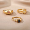 Skull Black Zircon Rings For Women Men Stainless Steel Gold Color Finger Ring Couple Wedding Boho Jewelry anillos mujer