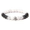 Skull Series Black Beads Bracelet Natural Hematite Bracelet Skull Head Onyx Stone Beads Charm Men Bracelet Jewelry