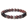Skull Series Black Beads Bracelet Natural Hematite Bracelet Skull Head Onyx Stone Beads Charm Men Bracelet Jewelry