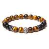 Skull Series Black Beads Bracelet Natural Hematite Bracelet Skull Head Onyx Stone Beads Charm Men Bracelet Jewelry