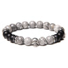 Skull Series Black Beads Bracelet Natural Hematite Bracelet Skull Head Onyx Stone Beads Charm Men Bracelet Jewelry