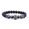 Skull Series Black Beads Bracelet Natural Hematite Bracelet Skull Head Onyx Stone Beads Charm Men Bracelet Jewelry