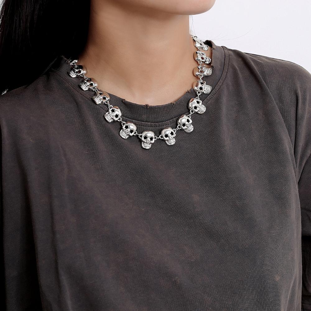 Skull Skeleton Golgo Evil Devil Necklace Jewelry Accessories Gold Silve Choker Necklaces Hip Pop Punk Women Men Necklaces