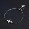 Skyrim Plane Charm Bracelet Stainless Steel Aircraft Airplane Adjustable Chain Link Bracelets Pulsera Jewelry Gift for Women