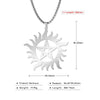 Skyrim Stainless Steel Shining Sun Pentagram Pendant Necklace Supernatural Dean Statement Box Chain Necklaces Couple Women Men