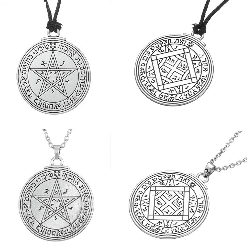 Skyrim Unque Double Side Charm Talisman of Venus Love Pentacle Key of Solomon Pendant Necklace Wicca Necklace Jewelry