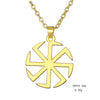 Slavic Kolovrat Amulet Necklace Pagan Sun Talisman Spinning Wheel Wax Cord Religious Pendants For Date Birthday Woman Man Gift