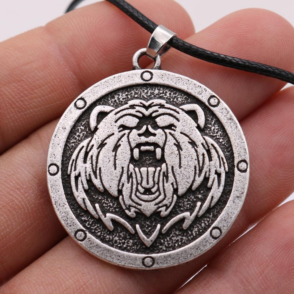 Slavic Veles Bear Pendant Ancient Animal Amulet Necklace Men Talisman Collier Viking Pagan Jewelry