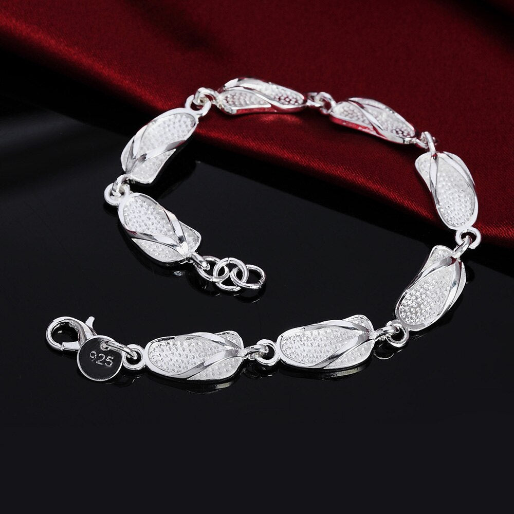 Slipper Chain Women Bracelets on Hand 925 Stamp Silver Color Charm  Quality Jewelry  GaaBou Christmas