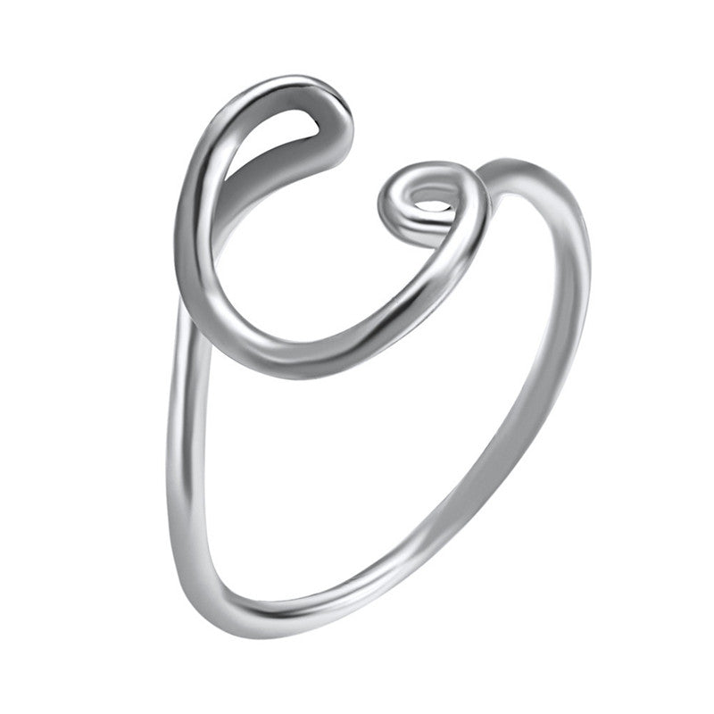 Sliver Gold Color Custom Letter Rings For Women Lover J E M K Y R Word Name Finger Ring 2020 New Fashion Jewelry Drop Shipping