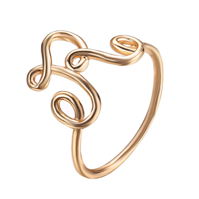 Sliver Gold Color Custom Letter Rings For Women Lover J E M K Y R Word Name Finger Ring 2020 New Fashion Jewelry Drop Shipping