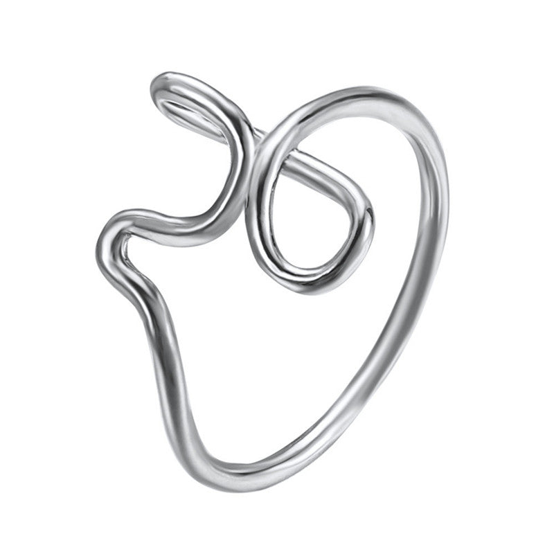 Sliver Gold Color Custom Letter Rings For Women Lover J E M K Y R Word Name Finger Ring 2020 New Fashion Jewelry Drop Shipping