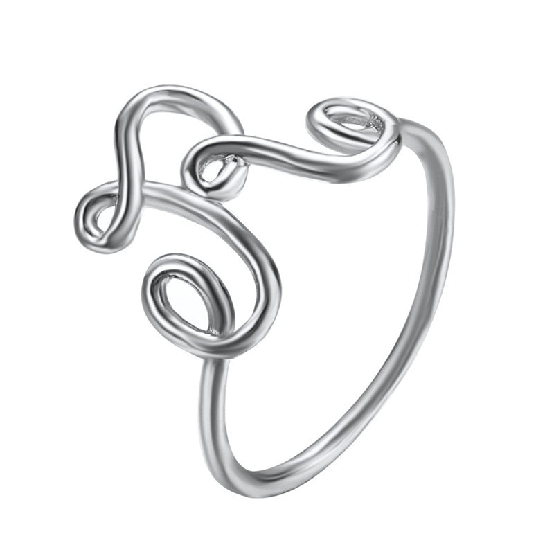 Sliver Gold Color Custom Letter Rings For Women Lover J E M K Y R Word Name Finger Ring 2020 New Fashion Jewelry Drop Shipping