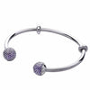 2020 New Unique Moment Open Bangle Bracelet For Women 925 Sterling Silver Pave Stone Open Bangle For Bead DIY Jewelry