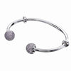 2020 New Unique Moment Open Bangle Bracelet For Women 925 Sterling Silver Pave Stone Open Bangle For Bead DIY Jewelry