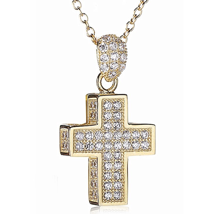 2020 Russia Hot Sale 925 Sterling Silver Cross Pendant Necklace For Women Silver Cross Pendant Bridal Wedding Jewelry