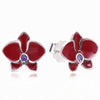 2020 Summer Style 925 Sterling Silver White Orchids Stud Earrings For Women Enamel Orchids Stud Earring Brincos