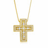 Birthd Gift 925 Sterling Silver Double Cross Pendant Necklace For Men Big Wedding Cross Pendant With Crystal