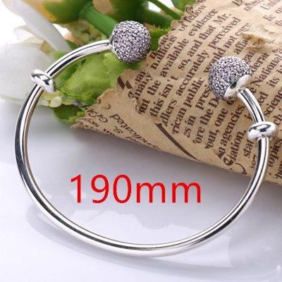 Brand Luxury Jewelry Original 925 Sterling Silver Bracelets Bangles Female Open Bangles CZ Crystal Charms Bracelets
