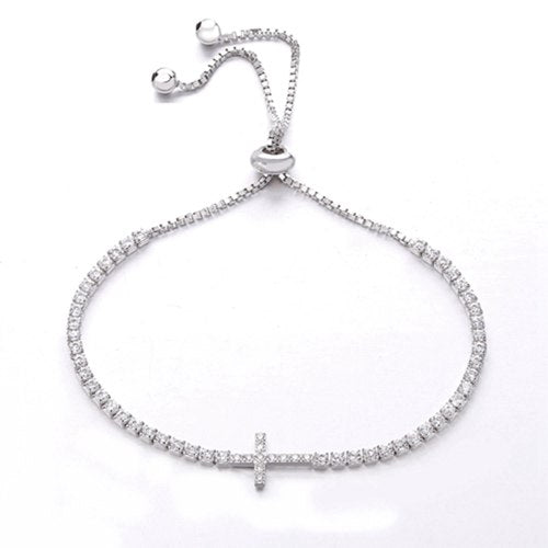 Europe Popular Jewelry Authentic 925 Sterling Silver Blue Eye Tennis Bracelet For Women Sparkling Strand Bracelet