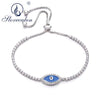 Europe Popular Jewelry Authentic 925 Sterling Silver Blue Eye Tennis Bracelet For Women Sparkling Strand Bracelet