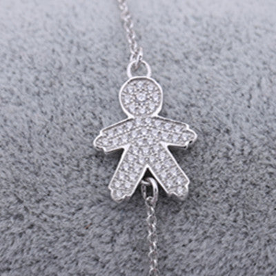 Europe Popular Jewelry Pure 925 Sterling Silver Boy And Girl Bracelet For New Mom Silver Link Chain Bracelet 16 Color