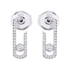 France Popular Jewelry Move Addiction Pave Drop Earring For Women 925 Sterling Silver Wedding Drop Earring Wholesale
