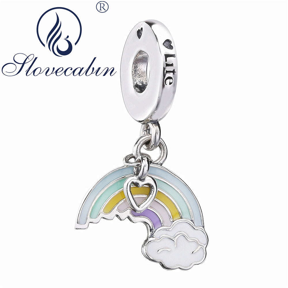 Slovecabin-Genuine-925-Sterling-Silver-Rainbow-Of-Love-Pendant-Charms-For-Women-Bracelets-Sterling-Silver-Beads