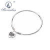 Moments 925 Sterling Silver Bangle With Tree of Love Clasp Silver 925 Jewelry Love Heart Bangle Bracelet For Women