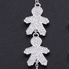 Russia Hot Sale 925 Sterling Silver Boy And Girl Bracelet For New Mom Silver Two Child Bracelet For New Baby Adjust