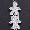 Russia Hot Sale 925 Sterling Silver Boy And Girl Bracelet For New Mom Silver Two Child Bracelet For New Baby Adjust
