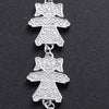 Russia Hot Sale 925 Sterling Silver Boy And Girl Bracelet For New Mom Silver Two Child Bracelet For New Baby Adjust